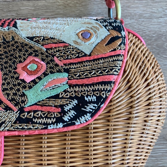 🐠 Eric Javits Fish Embroidered Wicker Purse 🐠 - Picture 4 of 9